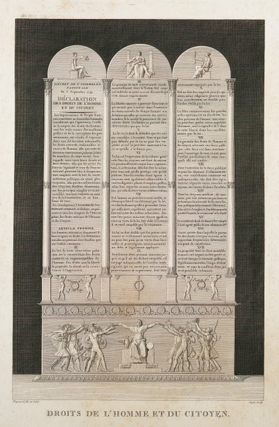 French Declaration of the Rights of Man and the Citizen, engraved by Jacques Louis Copia by Alexandre Evariste Fragonard